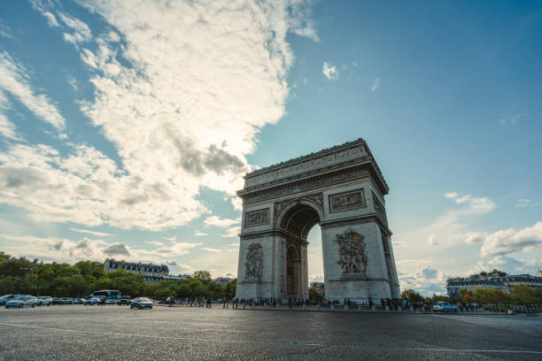 istock Arc de Triomphe, landmark in Paris, France 2150643044