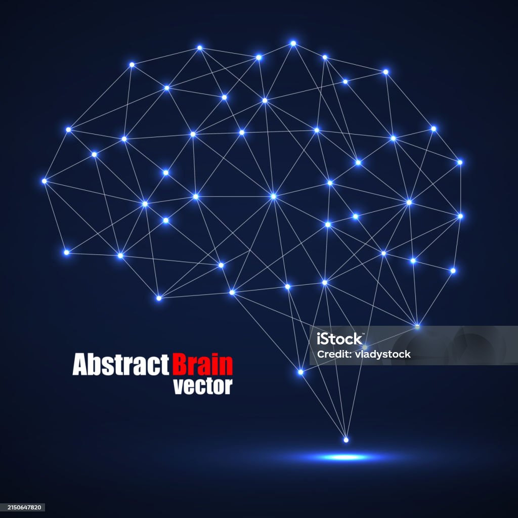 Brain Abstract Geometry Abstract Geometric Brain With Triangular Polygons Network Connections ...