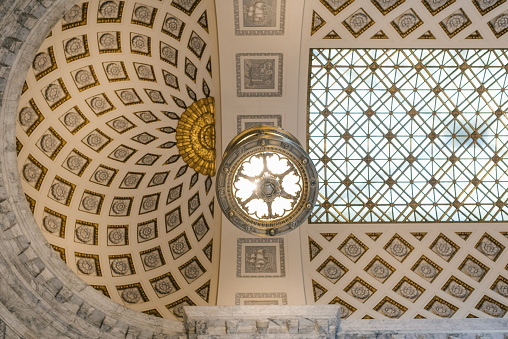 Olympia, Washington, USA. Interior of the ceiling of the Capitol Hall
