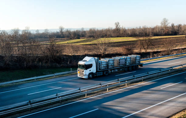Truck carrying containers of CNG