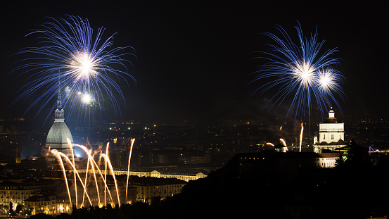 Turin's patron saint's day falls on June 24, St. John. In the evening there is the grand finale of fireworks that light up the Po River and the iconic Mole Antonelliana monument, as well as the Monte dei Cappuccini church, and is attended by thousands of citizens.