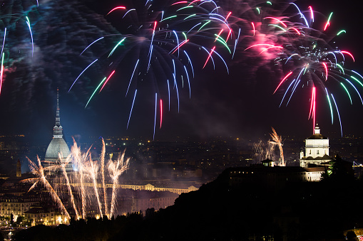 Turin's patron saint's day falls on June 24, St. John. In the evening there is the grand finale of fireworks that light up the Po River and the iconic Mole Antonelliana monument, as well as the Monte dei Cappuccini church, and is attended by thousands of citizens.