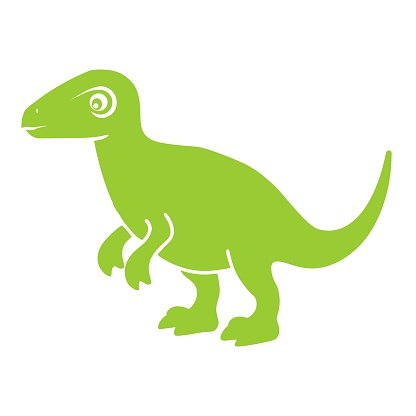 Playful Green Cartoon Iguanodon Dinosaur Illustration with a Charming Expression
