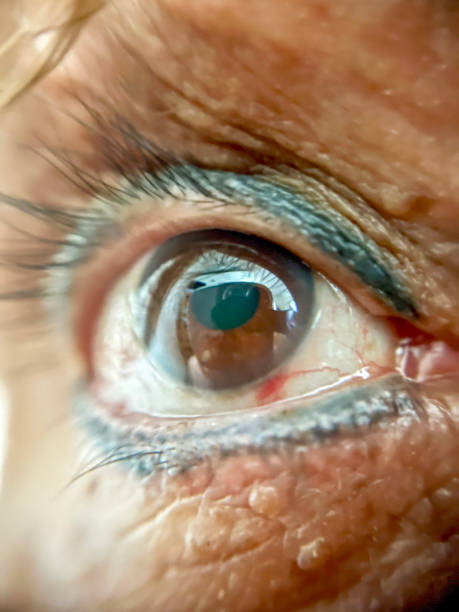 istock Senior Hispanic woman eyeball close up 2150654601