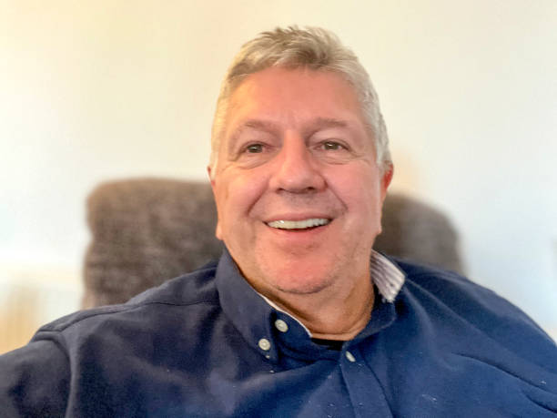 istock Senior Caucasian man selfie indoors 2150654680