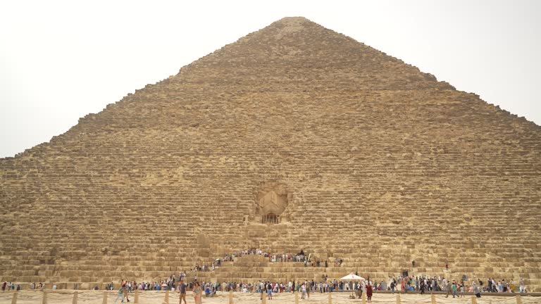 4k Video of View of Pyramid of Khafre at Giza. In Cairo, Egypt