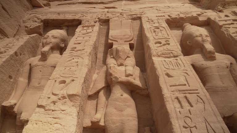 4K Video of The temple of Hathor and Nefertari, dedicated to the goddess Hathor and Ramesses II's queen, Nefertari, at Abu Simbel, Egypt
