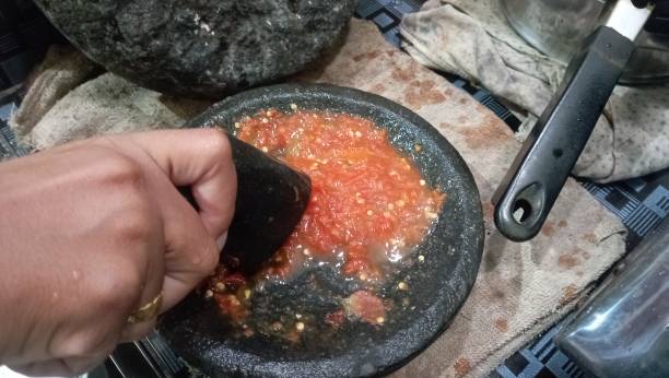 istock Sambal that is ground in the traditional way 2150659924