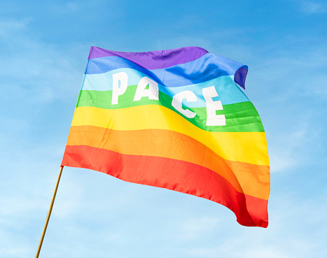 Peace flag in vibrant colors: symbol of harmony and unity