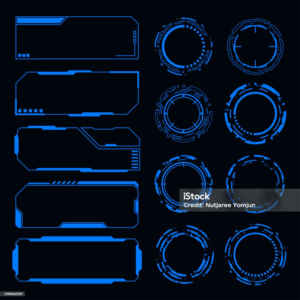 Vector Set Technology Futuristic Frame Hud Technology Design Element ...
