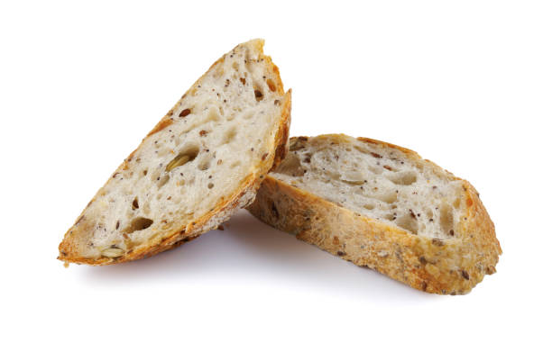 istock Sliced pieces of bread isolated on a white background. Art bread. 2150664160