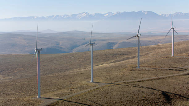 istock View of white wind turbines 2150664354