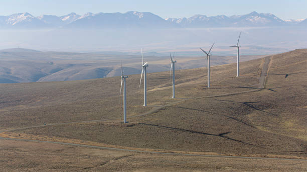 istock View of white wind turbines 2150664362