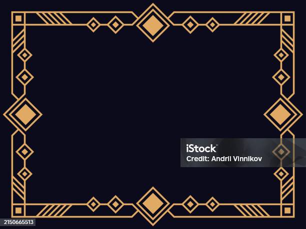 Frameborder Gabus Art Deco Frame Vintage Linear Border Design A Template For Invitations ...
