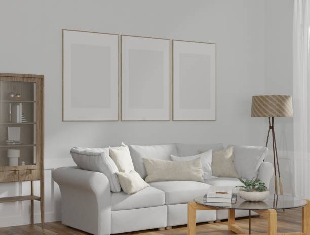 istock Mockup frame, poster in home living room design, element mockup interior, 3d rendering. 2150666967