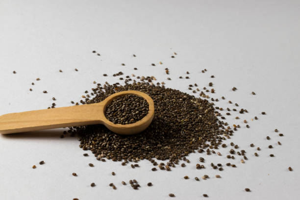 istock Chia seeds and wooden spoon 2150668915