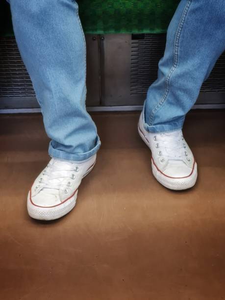 White shoes and blue jeans