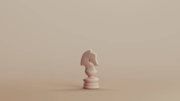 Chess piece knight strategy game competition neutral backgrounds soft tones beige brown