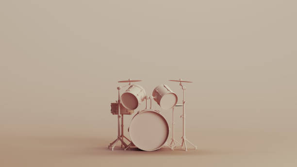 istock Drum kit cymbals percussion musical instrument neutral backgrounds soft tones beige brown background 2150673861