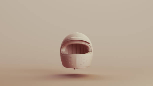 Retro motorcycle helmets in store