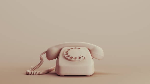 istock Telephone phone vintage handset receiver communication neutral backgrounds soft tones beige brown 2150674038