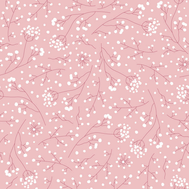 Seamless vector pattern of the dry herbs. Fennel flowers hand drawn. Textile background with dill, wildflowers and plants