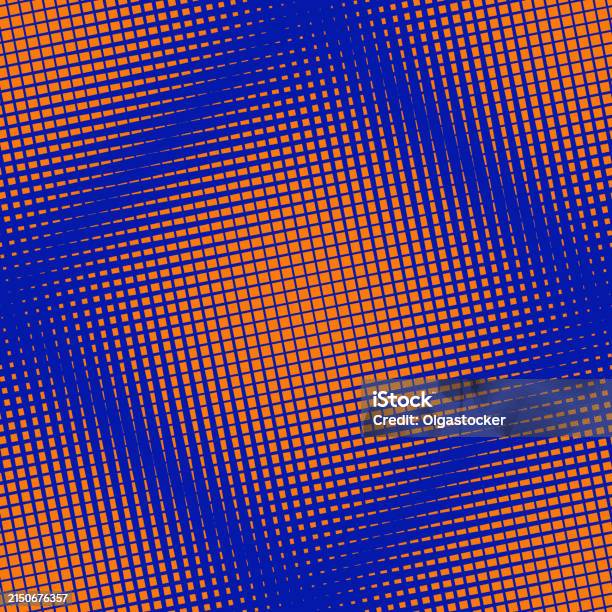 Halftone Grid Seamless Pattern Crossing Lines Bright Colors Blue And ...