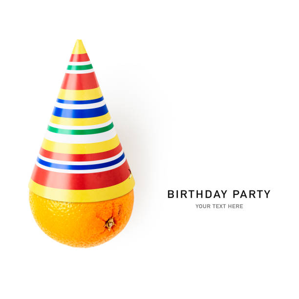 Happy birthday party hat isolated on white background