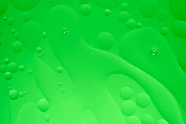 Abstract background with green oil circles and gradient.