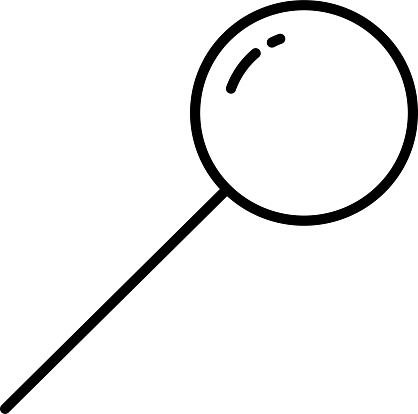 Pin Put Line Push Pin Outline Vector Illustration Stock Illustration - Download ...