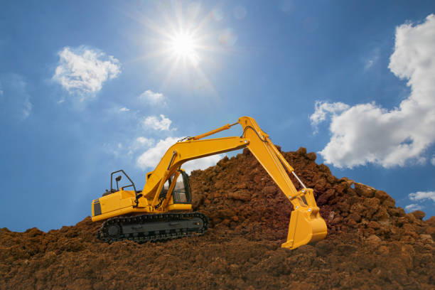istock Crawler Excavator digging the soil In the construction site . 2150685750