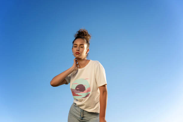 istock Stylish Woman Under Clear Sky 2150687127
