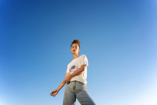 istock Fashion Model Against Clear Sky 2150687325