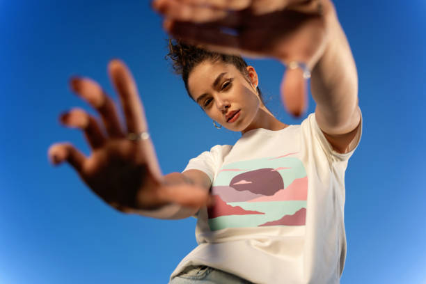 istock Sky High Fashion: Trendy Female Model in the Open Air 2150687675