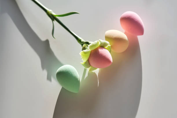 Vertical creative picture collage young girl open head brain easter concept plant flora tulips flowers blossom springtime holiday.