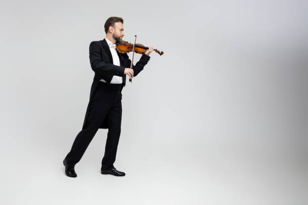 istock Musician man with violin performing concert 2150704696