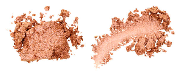 istock Set of Broken and Smashed Make-Up Eyeshadow Palletes, isolated on transparent background, top view 2150708716