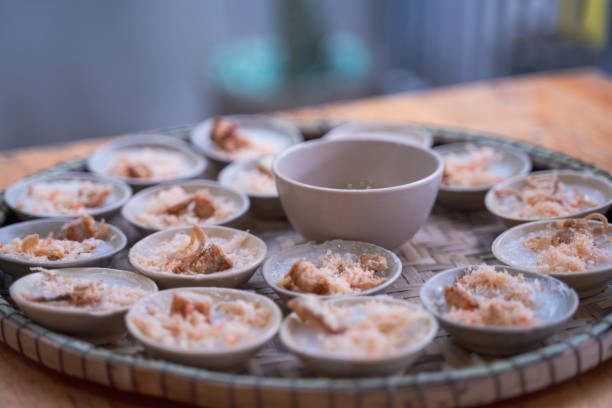 Stacked round sheets of Vietnamese rice paper