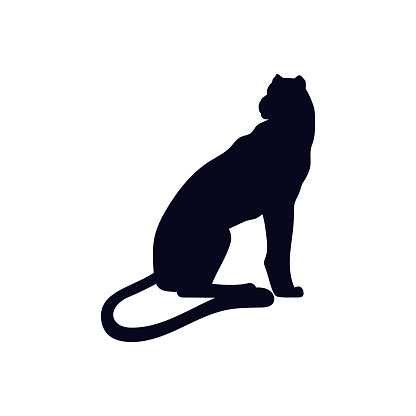 Stately cheetah silhouette at rest. Vector illustration portraying the poised and graceful stature of a wild cheetah.