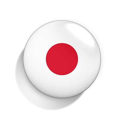 Badge with Flag of the Japan isolated on the white background