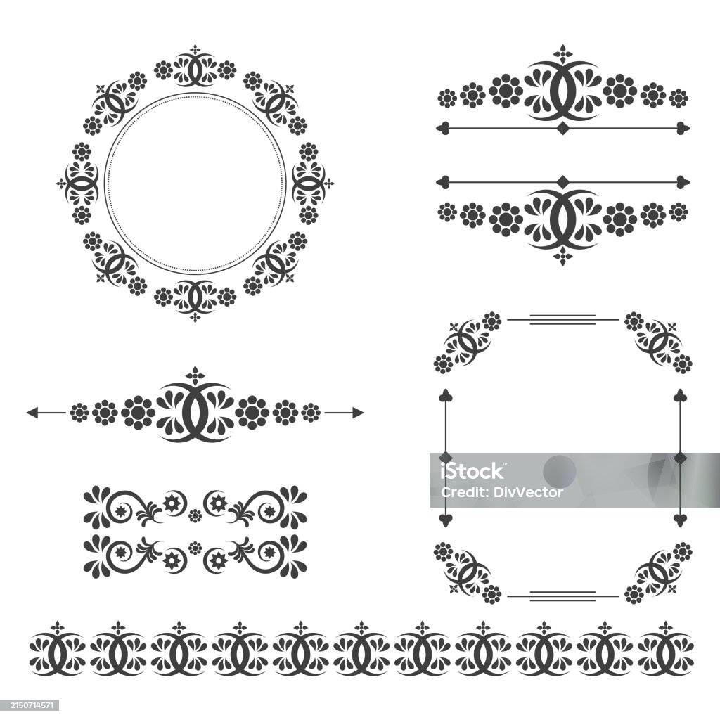 Border Pattern Retro Vector Stock Decorative Vintage Frames And Borders Vector Design Stock Illustration ...