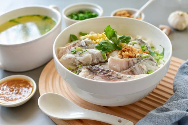 istock Dried Rice Porridge with Seabass , home cooked, asian cusine 2150724605