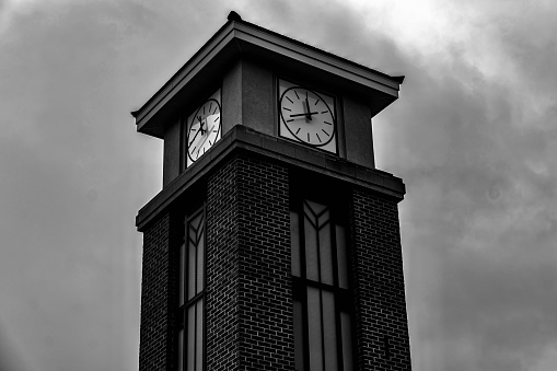 Clock Tower in the Clouds Shortly Before Noon