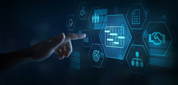 istock Project management concept with gantt chart icon 2150727641