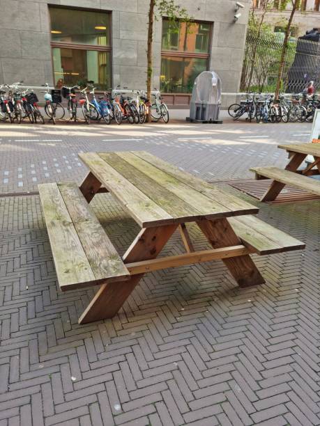 istock Wood table and chair 2150728717