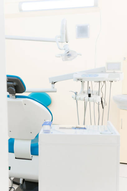 istock Dentist workspace with modern chair, equipment and instruments 2150735853