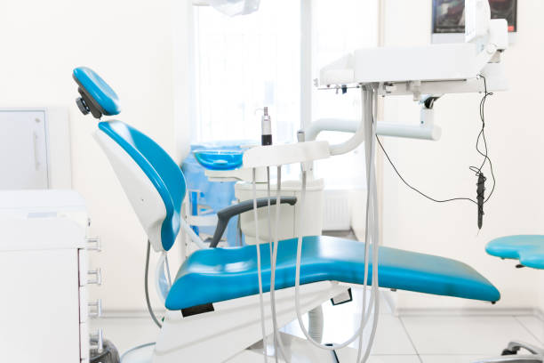 istock Dentist workspace with modern chair, equipment and instruments 2150735857