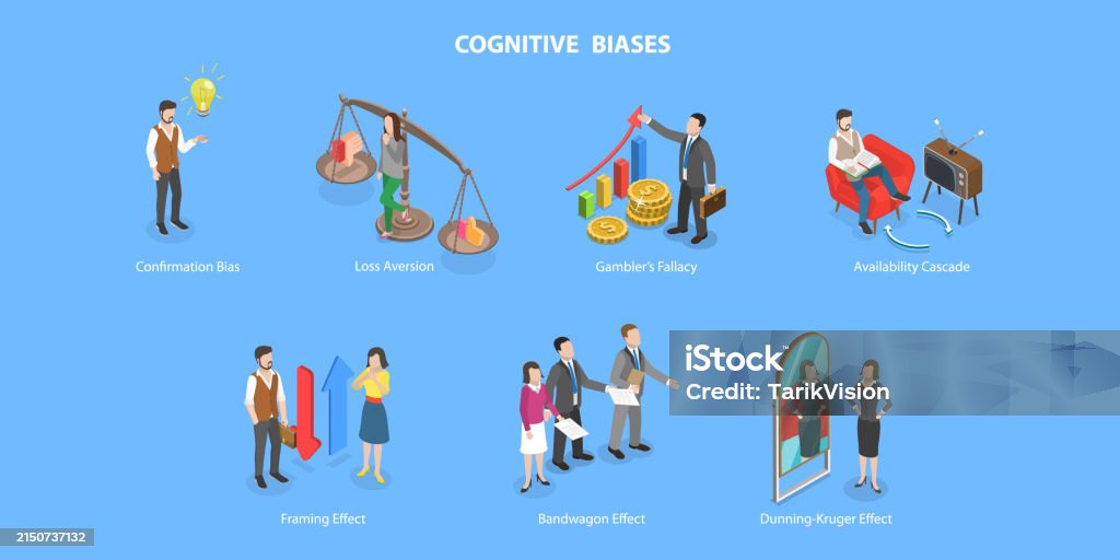 Recognizing Biases 3d Isometric Flat Vector Conceptual Illustration Of Cognitive Biases ...