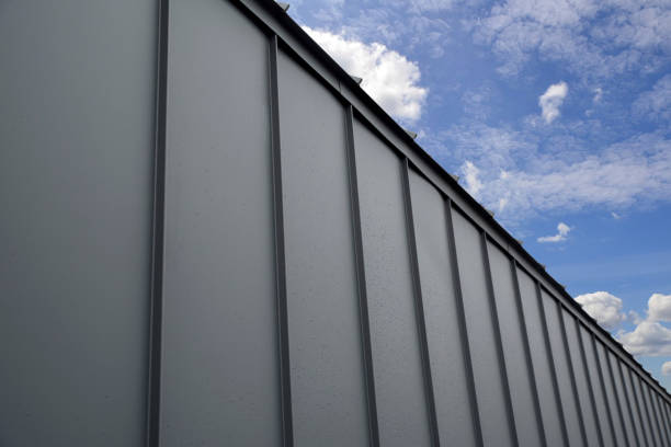 istock Corrugated Standing Seam Metal Roof With Drops 2150737398