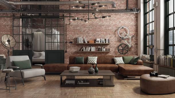 istock Loft living room interior adapted as a modern and spacious apartment. 2150737491